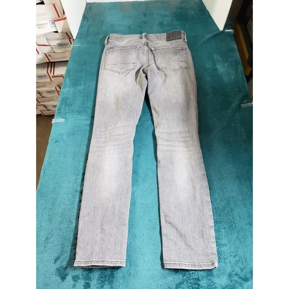 Aeropostale Jeans Size 28x30 Mens Gray Pants Stretch Distressed Mid Rise Skinny